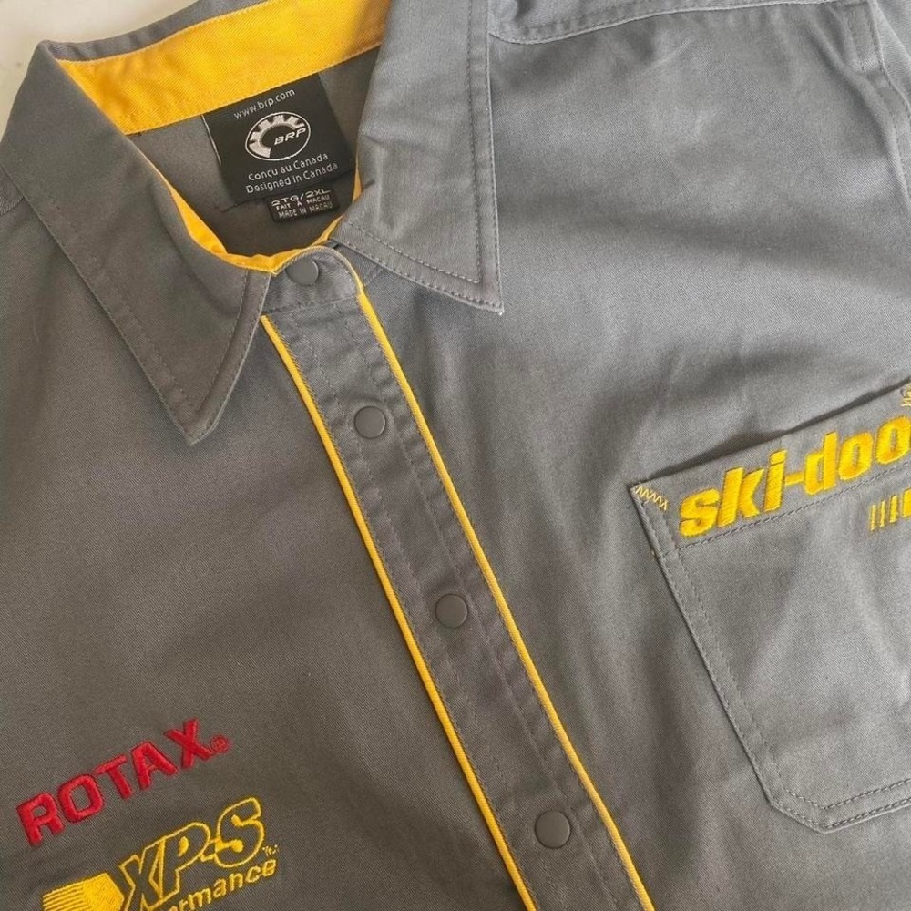 Y2K / 2000s Ski-Doo BRP Team Racing Pit Crew  mechanic Shirt 2XL